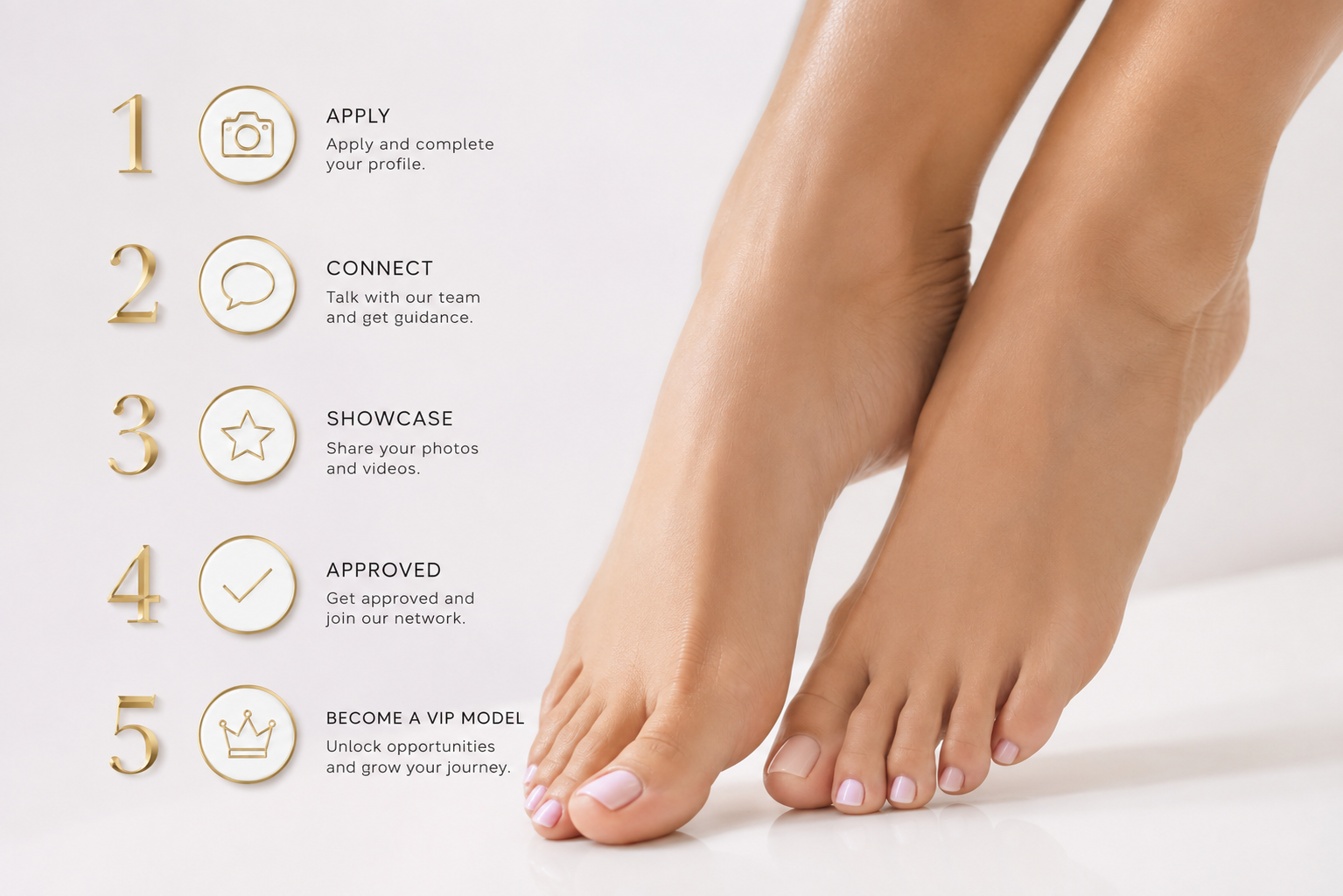5 kroků k založení VIP profilu feet modelky
